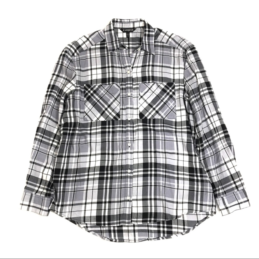 Express Women's Plaid Button Down Shirt Size XS